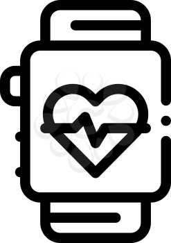 Heart Rate Counter Icon Vector. Outline Heart Rate Counter Sign. Isolated Contour Symbol Illustration
