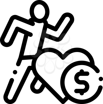 Athlete Health for Money Icon Vector. Outline Athlete Health for Money Sign. Isolated Contour Symbol Illustration