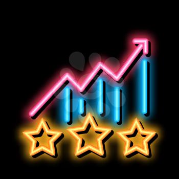 Bonus Star Statistics neon light sign vector. Glowing bright icon Bonus Star Statistics sign. transparent symbol illustration