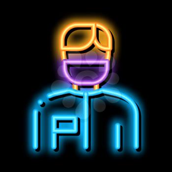 Doctor Surgeon Man neon light sign vector. Glowing bright icon Doctor Surgeon Man sign. transparent symbol illustration