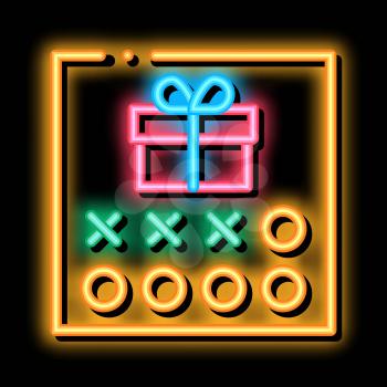 Number Needed to Receive Gift neon light sign vector. Glowing bright icon Number Needed to Receive Gift sign. transparent symbol illustration