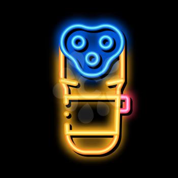 Electronic Shave Machine neon light sign vector. Glowing bright icon Electronic Shave Machine sign. transparent symbol illustration