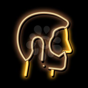 Man Profile With Beard neon light sign vector. Glowing bright icon Man Profile With Beard sign. transparent symbol illustration