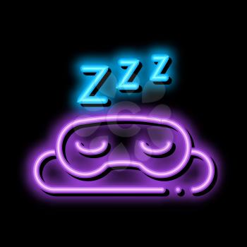 Night Sleep Eyes Mask neon light sign vector. Glowing bright icon Night Sleep Eyes Mask sign. transparent symbol illustration