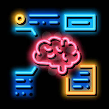 Brain Feature neon light sign vector. Glowing bright icon Brain Feature sign. transparent symbol illustration