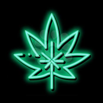 Hemp Plant Leaf neon light sign vector. Glowing bright icon Hemp Plant Leaf sign. transparent symbol illustration