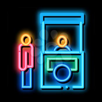 Passport Control neon light sign vector. Glowing bright icon Passport Control sign. transparent symbol illustration