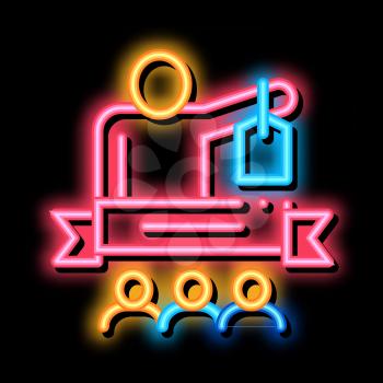 Human Ribbon neon light sign vector. Glowing bright icon Human Ribbon sign. transparent symbol illustration