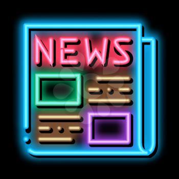 News Newspaper neon light sign vector. Glowing bright icon News Newspaper sign. transparent symbol illustration