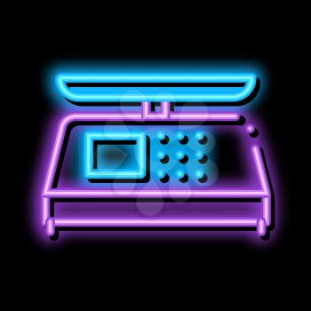 Electronic Scale neon light sign vector. Glowing bright icon Electronic Scale sign. transparent symbol illustration