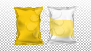 Chips Potato Blank Foil Packages Bags Set Vector. Chips Snack Different Glossy Packaging. Tasty Fry Junk Food Lunch, Gastronomy Nutrition Product Portion Template Realistic 3d Illustrations