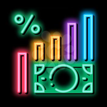Money Infographic neon light sign vector. Glowing bright icon Money Infographic isometric sign. transparent symbol illustration