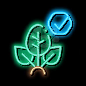 Plant Access Mark neon light sign vector. Glowing bright icon Plant Access Mark isometric sign. transparent symbol illustration