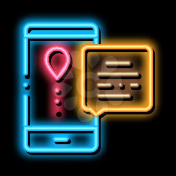 Courier Delivery Mobile Application neon light sign vector. Glowing bright icon Courier Delivery Mobile Application sign. transparent symbol illustration