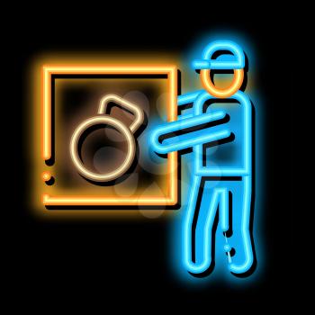 Loader neon light sign vector. Glowing bright icon Loader sign. transparent symbol illustration