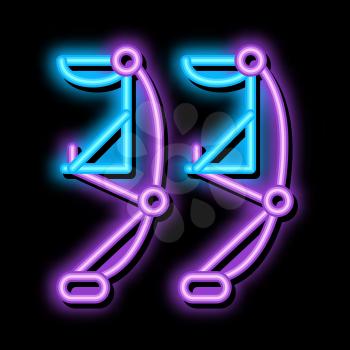 Jumping Equipment neon light sign vector. Glowing bright icon Jumping Equipment sign. transparent symbol illustration