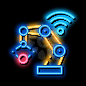 Smart Robot neon light sign vector. Glowing bright icon Smart Robot sign. transparent symbol illustration