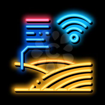 Smart Farm neon light sign vector. Glowing bright icon Smart Farm sign. transparent symbol illustration