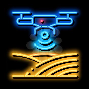 Drone Wi-Fi Signal neon light sign vector. Glowing bright icon Drone Wi-Fi Signal sign. transparent symbol illustration