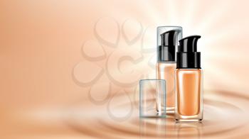 Facial Skin Care Cream Cosmetic Copy Space Vector. Blank Package Bottle For Face Skincare Corrective Cosmetic, Make-up Accessory. Cosmetology Container Template Realistic 3d Illustration