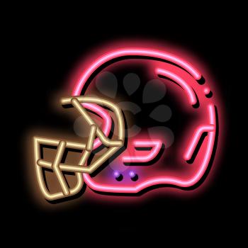 Protective Helmet neon light sign vector. Glowing bright icon Protective Helmet sign. transparent symbol illustration