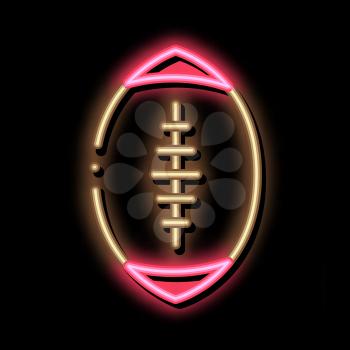 Rugby Ball neon light sign vector. Glowing bright icon Rugby Ball sign. transparent symbol illustration