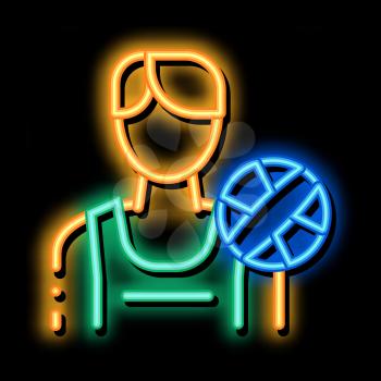 Male Volleyball Player neon light sign vector. Glowing bright icon Male Volleyball Player sign. transparent symbol illustration