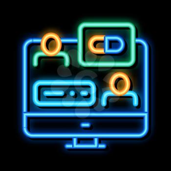 Internet Aid neon light sign vector. Glowing bright icon Internet Aid sign. transparent symbol illustration