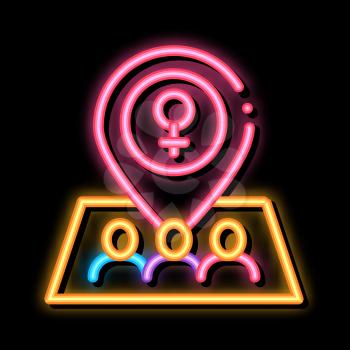 Gps Mark Location neon light sign vector. Glowing bright icon Gps Mark Location sign. transparent symbol illustration