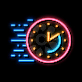 Time Expiration neon light sign vector. Glowing bright icon Time Expiration sign. transparent symbol illustration
