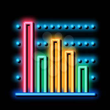 Statistician Infographic neon light sign vector. Glowing bright icon Statistician Analytic Info Graphic, Statistic Diagram And Stats sign. transparent symbol illustration