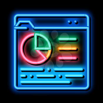 Online Statistician Analysis neon light sign vector. Glowing bright icon Statistician Analytics Internet Web Site With Info Graphic sign. transparent symbol illustration