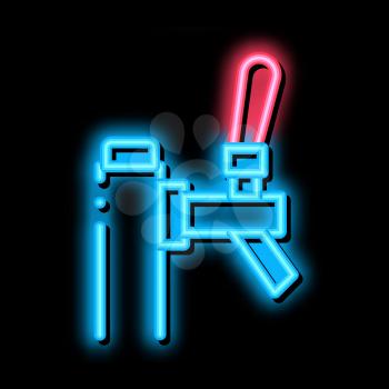 Bar Beer Faucet neon light sign vector. Glowing bright icon Bar Beer Faucet sign. transparent symbol illustration