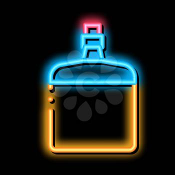 Drink Bottle neon light sign vector. Glowing bright icon Drink Bottle sign. transparent symbol illustration