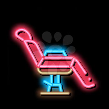 Tattoo Chair neon light sign vector. Glowing bright icon Tattoo Chair sign. transparent symbol illustration