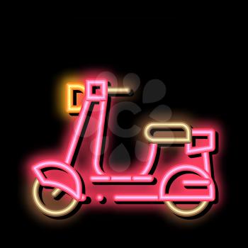 Scooter neon light sign vector. Glowing bright icon Scooter sign. transparent symbol illustration
