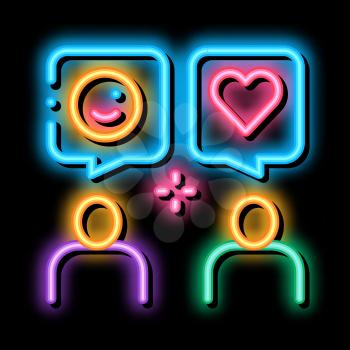 Human Lovely Talk neon light sign vector. Glowing bright icon Human Lovely Talk sign. transparent symbol illustration