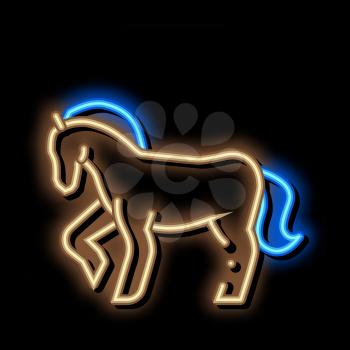 Horse Animal neon light sign vector. Glowing bright icon Horse Animal sign. transparent symbol illustration