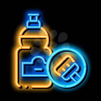Liquid Bottle neon light sign vector. Glowing bright icon Liquid Bottle sign. transparent symbol illustration