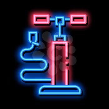 Pump for Bike neon light sign vector. Glowing bright icon Pump for Bike Sign. transparent symbol illustration