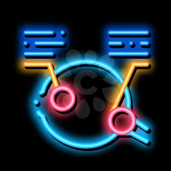 Detailed Analysis of Eyeball neon light sign vector. Glowing bright icon Detailed Analysis of Eyeball Sign. transparent symbol illustration