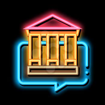Story about Monument of Architecture neon light sign vector. Glowing bright icon Story about Monument of Architecture Sign. transparent symbol illustration