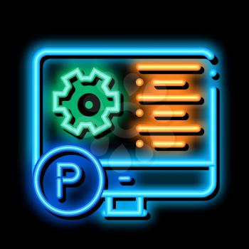 software process neon light sign vector. Glowing bright icon software process sign. transparent symbol illustration