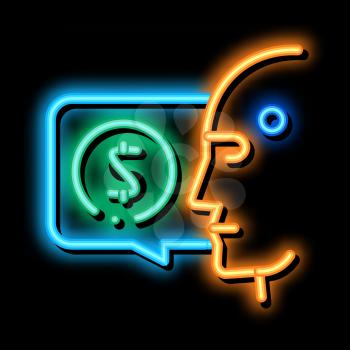 money issue of robot neon light sign vector. Glowing bright icon money issue of robot sign. transparent symbol illustration
