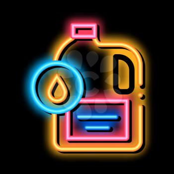 liquid fuel neon light sign vector. Glowing bright icon liquid fuel sign. transparent symbol illustration