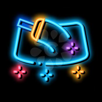refueling gun neon light sign vector. Glowing bright icon refueling gun sign. transparent symbol illustration