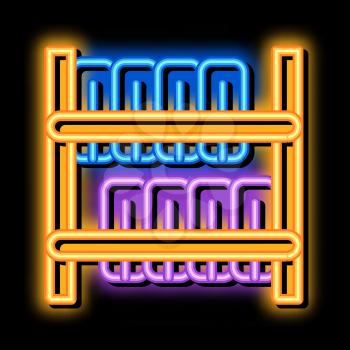 tire warehouse neon light sign vector. Glowing bright icon tire warehouse sign. transparent symbol illustration