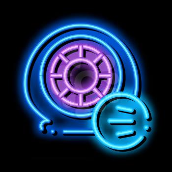 tire air vent neon light sign vector. Glowing bright icon tire air vent sign. transparent symbol illustration