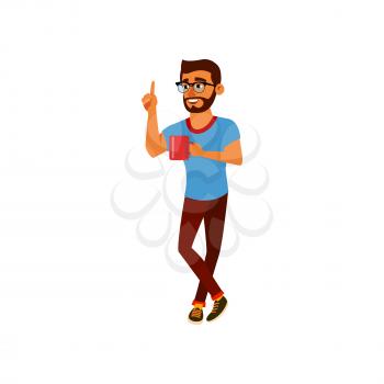 latin man proposing idea for resolve problem cartoon vector. latin man proposing idea for resolve problem character. isolated flat cartoon illustration