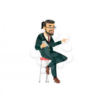 tired man choosing new tie in clothing shop cartoon vector. tired man choosing new tie in clothing shop character. isolated flat cartoon illustration